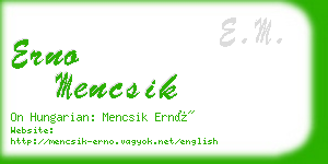 erno mencsik business card